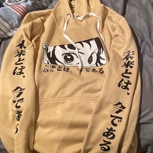 Beige Anime hoodie(Demon slayer) Size M, never worn, Brand new